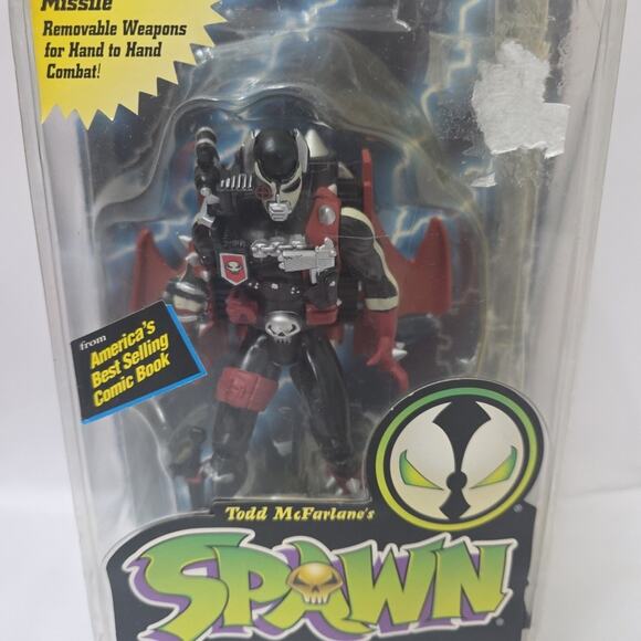 Mcfarlane Toys Spawn Pilot Spawn Black W/ Jet Pack W Missile Action Figure Read - Picture 2 of 4